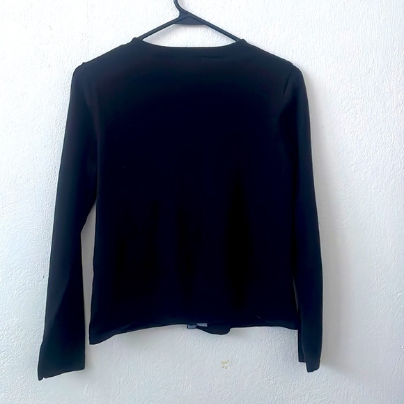 Vintage Covington Black Floral Detail Cardigan Sweater Size Petite Small - Picture 3 of 6